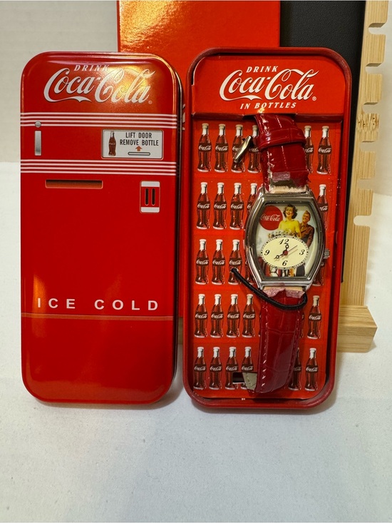 Coca Cola Accessories - Coca Cola Watch in a Collectable Refrigerator Tin